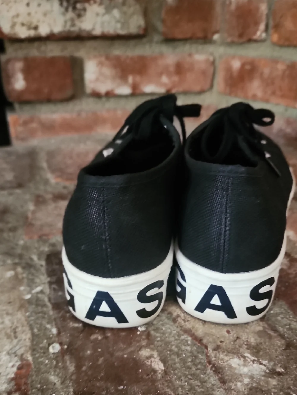 Superga Platform Sneakers Black Canvas Logo Sole Sz 9 Chunky Streetwear Y2K